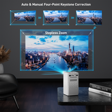 Load image into Gallery viewer, Yaufey Mini Projector, Android 9.0 System Smart DLP Projector for Home Theater With Carrying Bag and Tripod, Built-in Battery Support Wifi, 1080P, Bluetooth Speaker, HDMI USB Devices