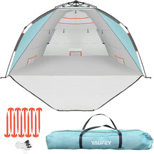 Load image into Gallery viewer, Yaufey Premium Beach Tent Easy Setup – Portable 3-4 Person Beach Shade Tent Sun Shelter with UPF 50+ Rated Sun Protection & Extended Porch - Beach Tents Sun Shelter Beach Essentials