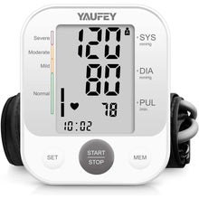 Load image into Gallery viewer, Yaufey Blood Pressure Monitor Upper Arm BP Cuff Machine, Automatic High Blood Pressure Machine Kit with Cuff 22-40cm, Pulse Rate Monitor for Home Use