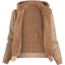 Load image into Gallery viewer, Yaufey Women’s Jacket - Reversible Teddy Sherpa Windbreaker Jacket