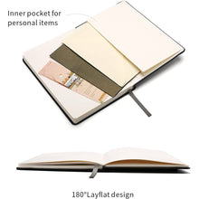 Load image into Gallery viewer, Yaufey Hardcover Notebook Journal 160 Pages, Lined Journal Notebooks for Work, 100Gsm Premium Thick Paper with Pocket, Medium 5.7"x8.4"