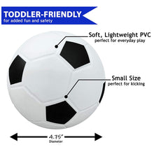 Load image into Gallery viewer, Yaufey Mini Soft Toddler Soccer Ball, 3 Pack, 4 3/4" Mini Soccer Balls for Toddlers & Babies, Perfectly with Toddler Soccer Goal Toys & Baby Soccer Goals