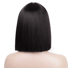 Load image into Gallery viewer, Yaufey Black Bob Wig with Bangs, Short Black Wig for Women Straight Bob Wigs Heat Resistant Synthetic wig Cospaly Daily Party Cosplay Use 12”