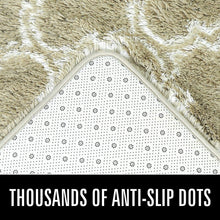 Load image into Gallery viewer, Yaufey Luxury Shag Area Rug Mordern Indoor Plush Fluffy Rugs, Extra Soft and Comfy Carpet, Geometric Moroccan Rugs for Bedroom Living Room Girls Kids Nursery, 6x9 Feet Beige/White
